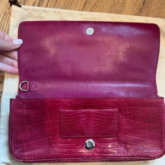 Coach Clutch Bag Genuine Alligator Clutch Magenta Italy 2001 HTF Rare Vintage - Picture 4 of 8